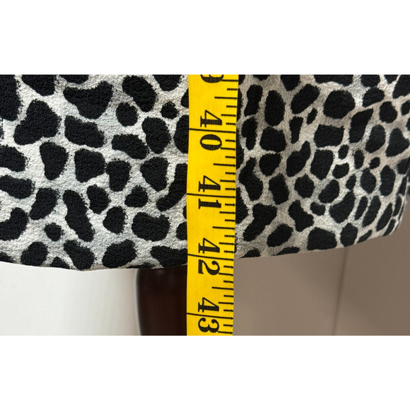 Talbots Dress 20W Knee Length Black White Animal Print Shift Back Zip Career - Picture 7 of 11